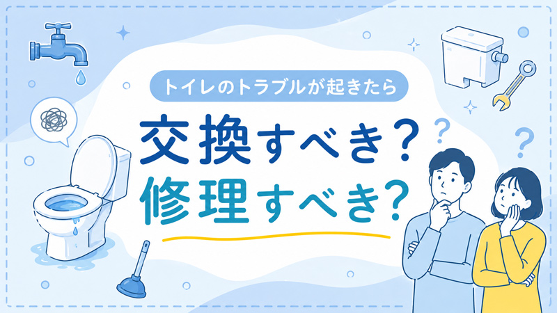 トイレのトラブルが起きたときは交換？修理？